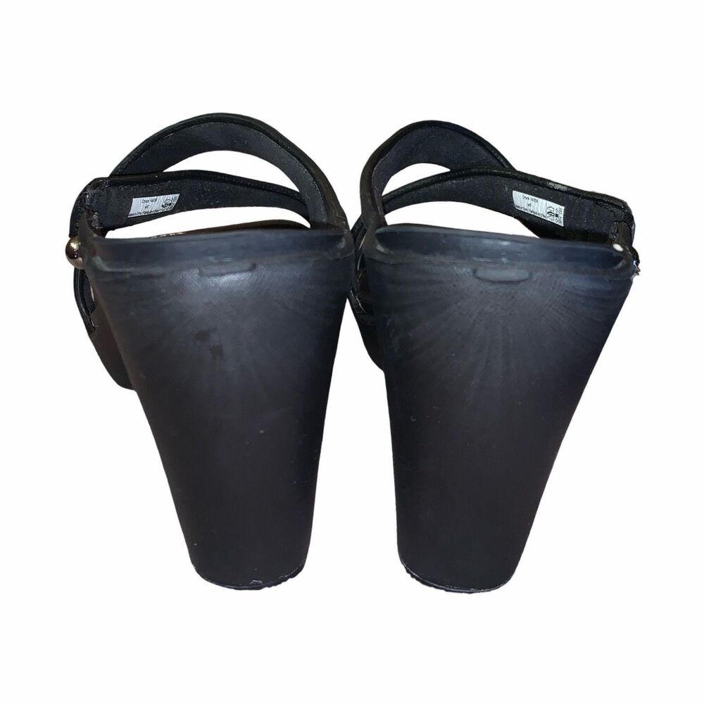 Crocs Cyprus IV Sandals Women's Size 9 Black Strappy Heel Platform Rubber Shoes - Picture 2 of 8